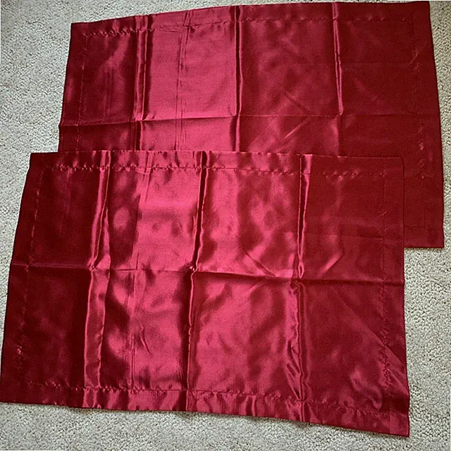 Dark Red Satin Pillow Shams silky pillowcases luxurious