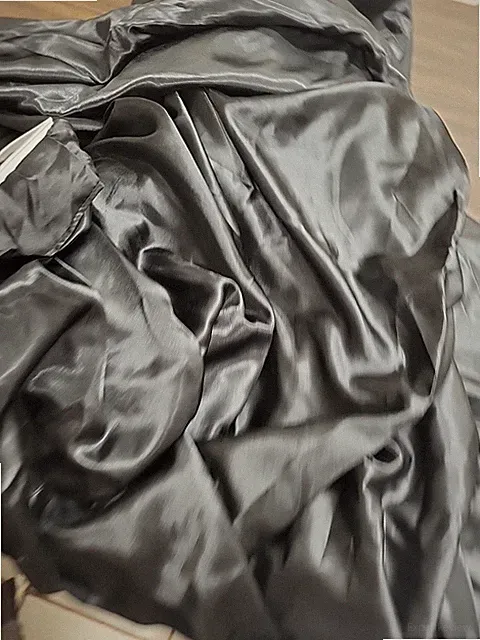 Full Size Classic Design Black 3 Pieces Square Satin Duvet Cover Set 2 Pillow