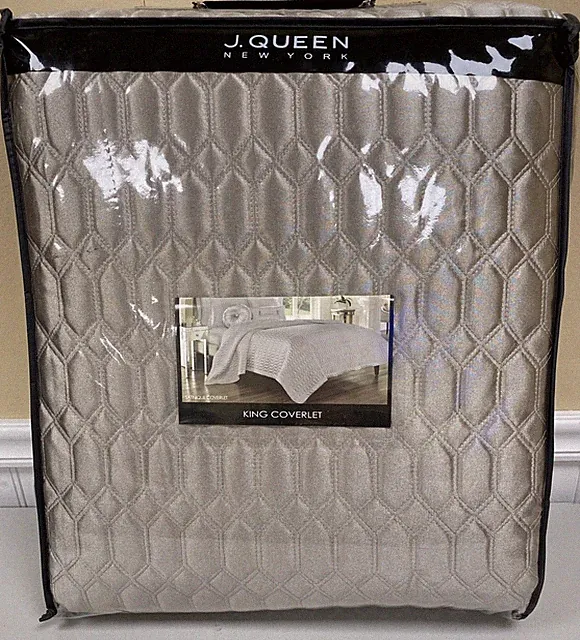 J Queen King Satinique Coverlet Gold NIP