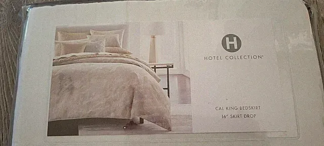 NEW HOTEL COLLECTION METALLIC STONE SATIN CAL KING BEDSKIRT 16" SKIRT DROP