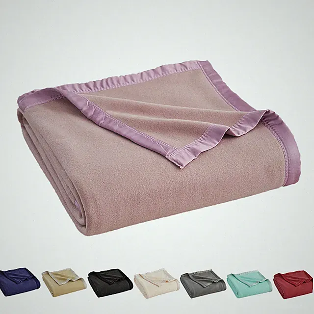Satin Fleece Blanket All Season Reversible Lightweight Thermal Bed Blanket Throw