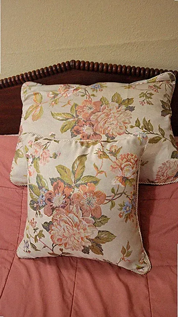 Satin Peach Floral Pillow Shams, 2-Pack