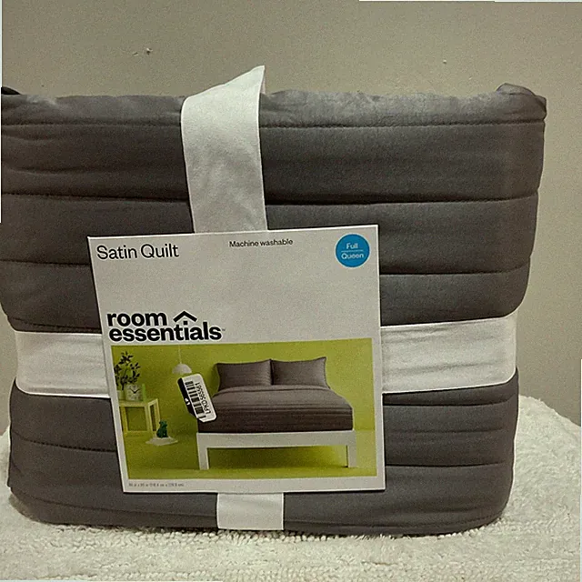 Satin Quilt - Room Essentials Full/Queen Silver Brand New