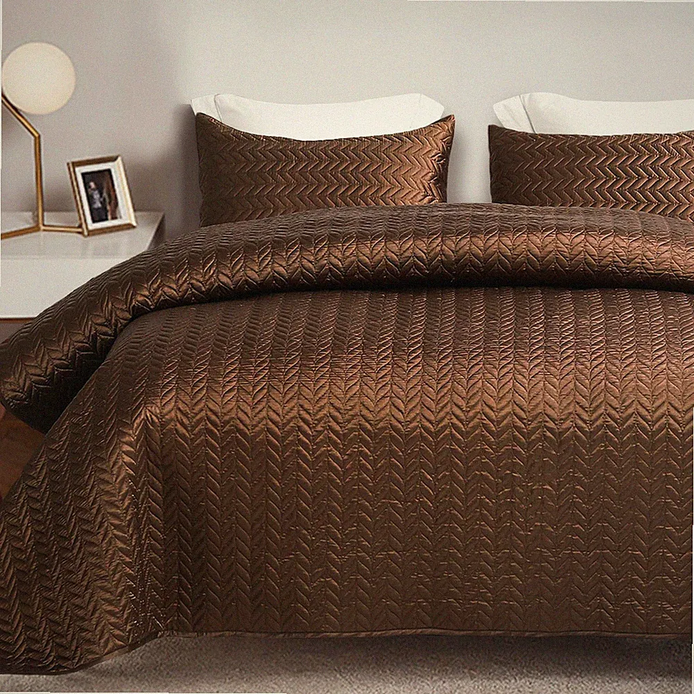 Silky Soft Satin Quilts Queen Size, Luxury Reversible Lightweight Bedspreads...