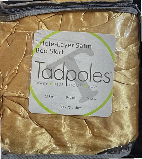 Tadpoles Triple Layer Satin Bed Skirt Gold 38 X 75 Inches