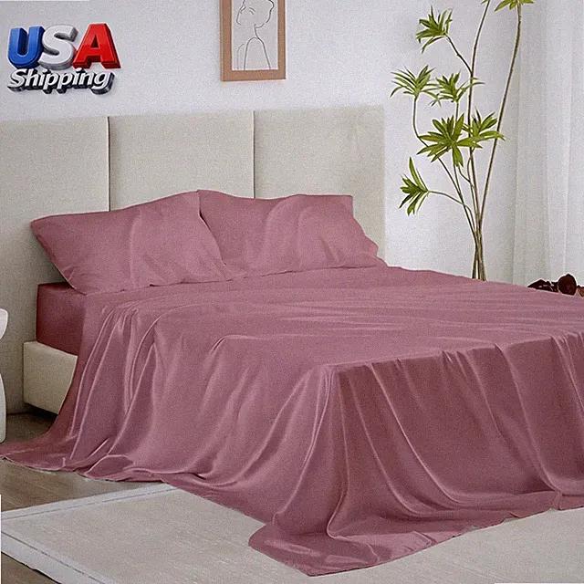 Twin XL Satin Sheet Set – Silky Soft Cooling Bed Sheets for Hair & Skin, 15” Dee